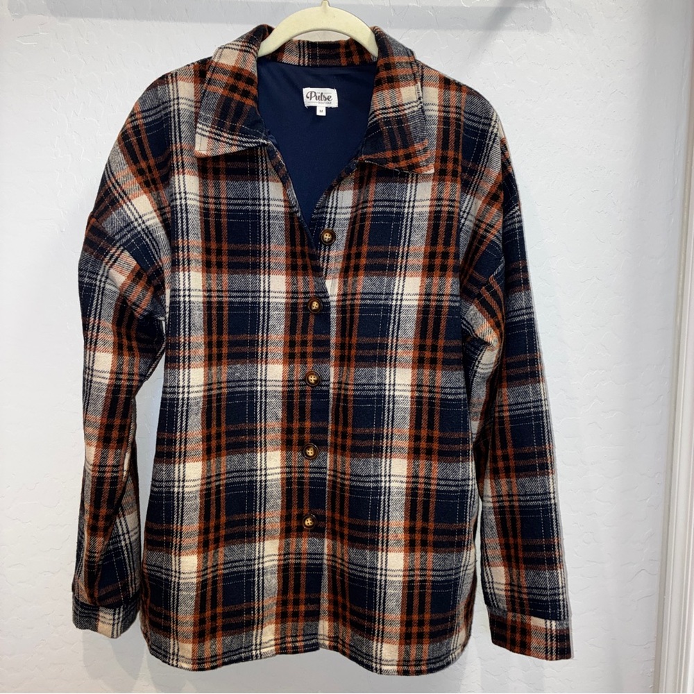 Campfire Nights Plaid Jacket Navy Women’s